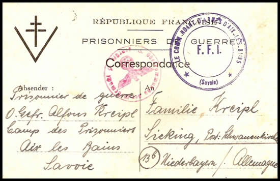 Avis de capture d'Allemands par les FFI