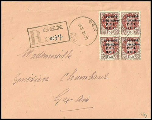 Surcharge de Gex sur lettre