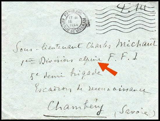 Lettre pour un officier d'unr division alpine
