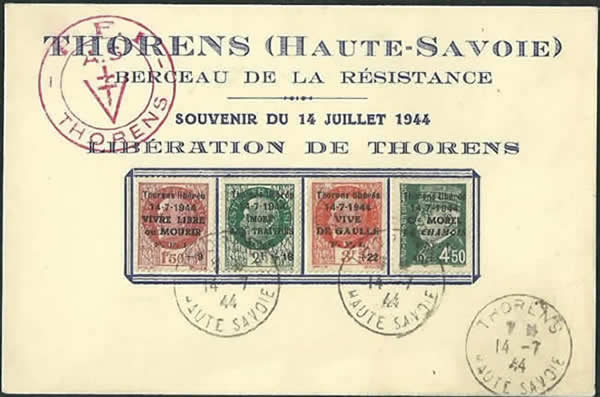Souvenir de Thorens avec surcharges RF