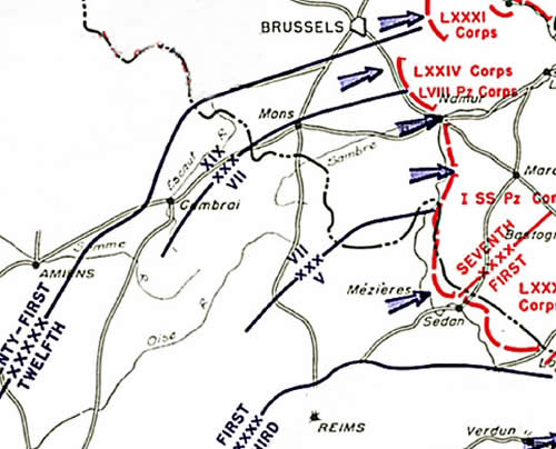 Situation de la First Army au 5/9/44