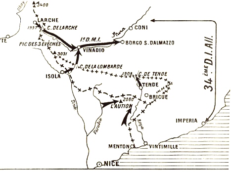 Opérations à la frontière sud des Alpes
