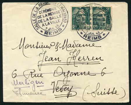 remise de la salle de la reddition à la ville de Reims