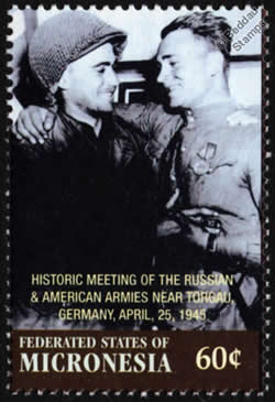 Rencontre de Torgau  (timbre de Micronésie)