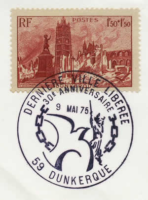 Oblitération temporaire libération de Dunkerque