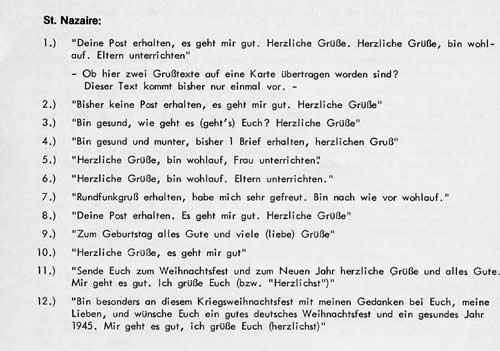 Liste des phrases codées St-Nazaire