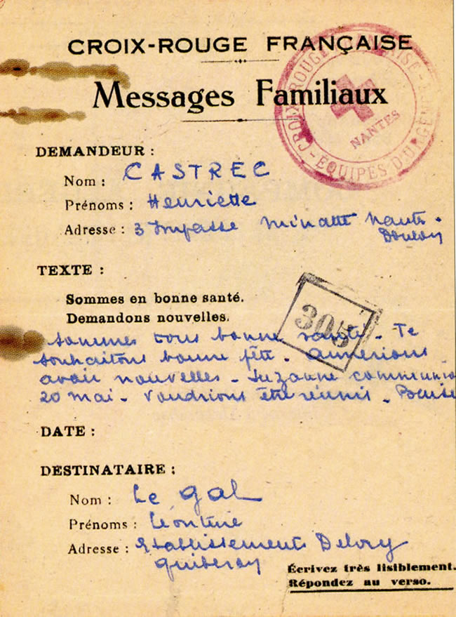 Message Croix-Rouge de Nantes pour Quiberon