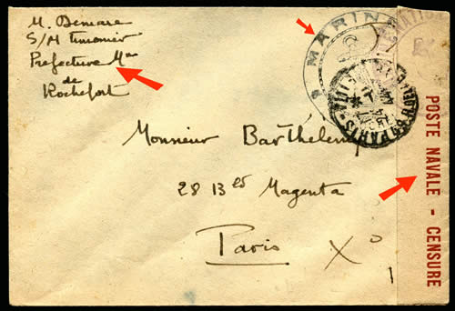 Rochefort censure de la poste navale