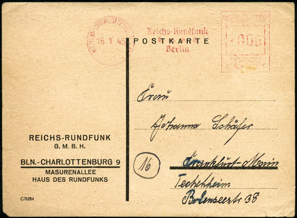 Avis d'émission de messages radios par la radio allemande