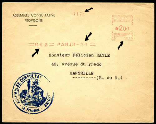 Enveloppe Assemblée Consultative sous la Constituante
