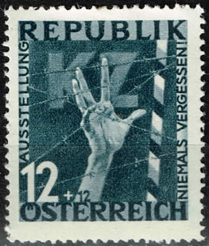Timbre d'Autriche sur le libération des camps