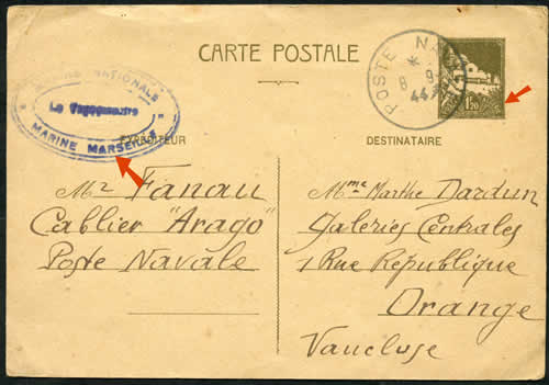 CP Algérie utilisée à Marseille