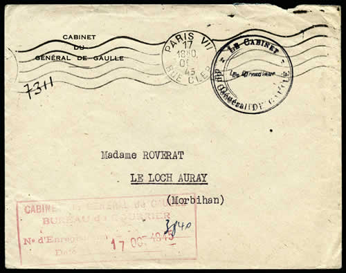 lettre du directeur de cabinet du général de Gaulle