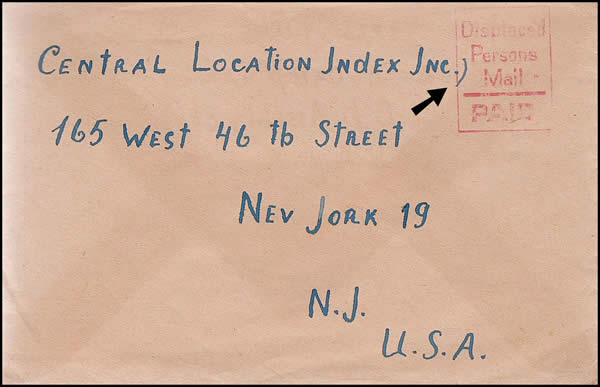 Lettre en port-payé de personnes déplacées