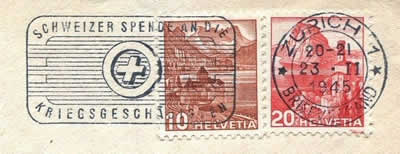 Don Suisse oblitération allemande