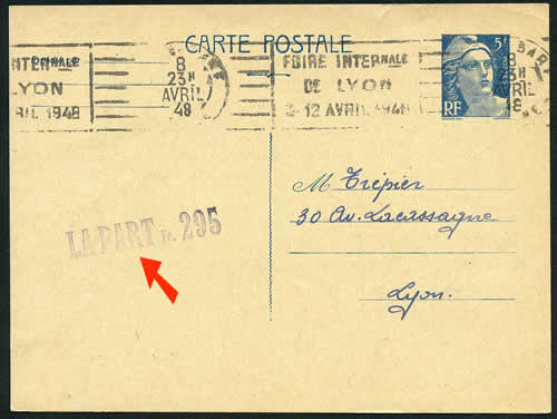 Entier Gandon repiqué pour le Don Suisse