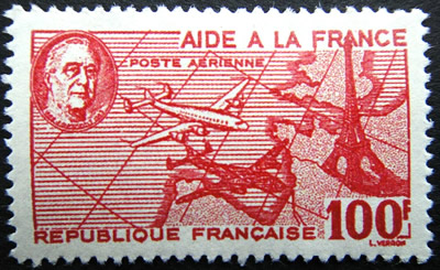 essai de timbre relatif à l'aide américaine 1946