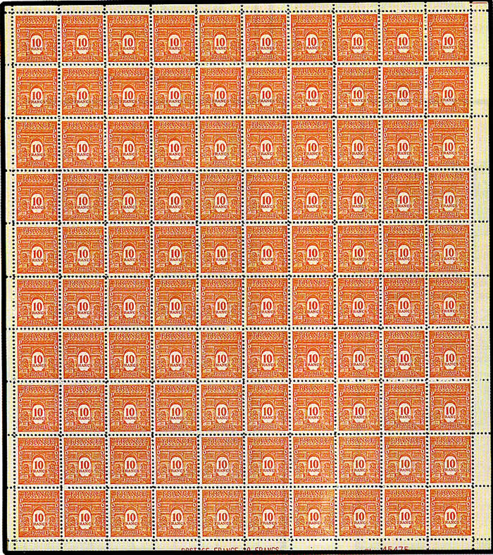 Feuille complète du 10F