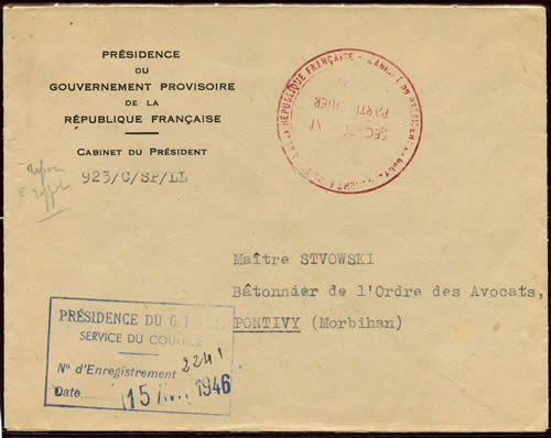 Lettre du GPRF avril 1946