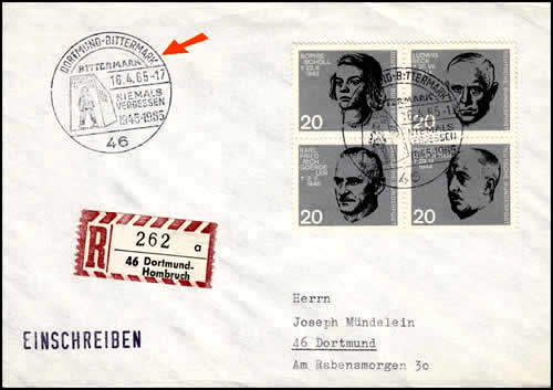 Mémorial de Dortmund oblitération commémorative