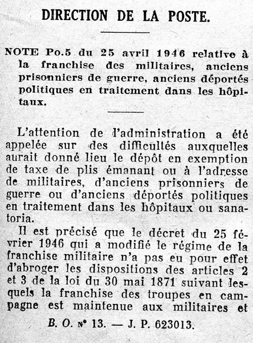 Militaires hospitalisés franchise