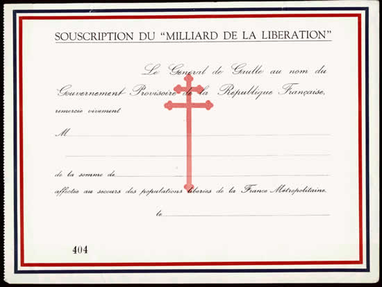 Reçu Milliard de la Libération