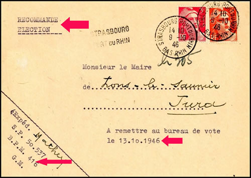 Recommandé électoral affranchi de la ZOF