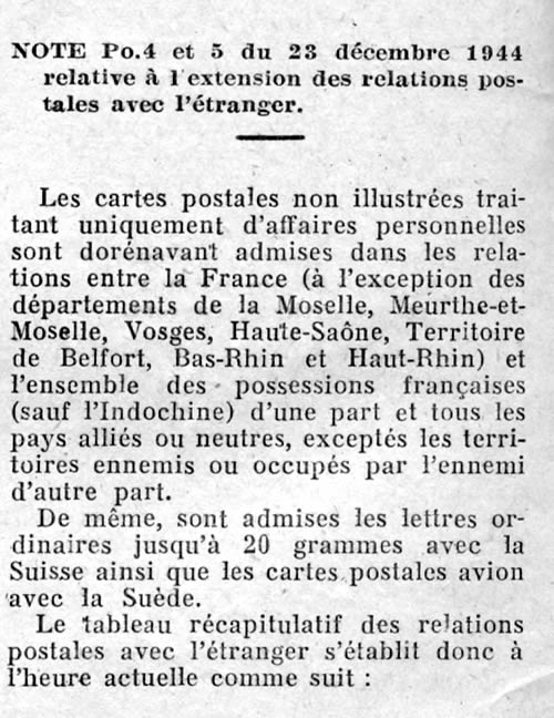 Reprise de certaines relations avec l'étranger