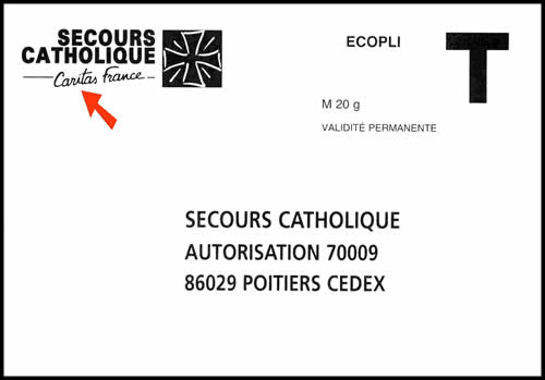 Enveloppe T du Secours Catholique