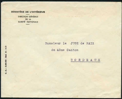 Lettre de la sécurité Publique de Bordeaux