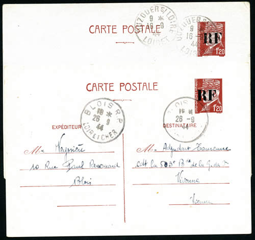 Surcharges Rf d'Orléans et de Blois