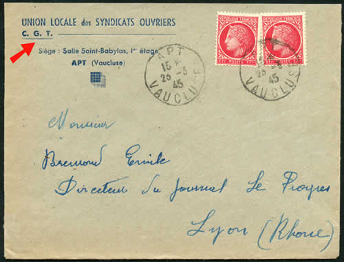lettre locale de la CGT 1945