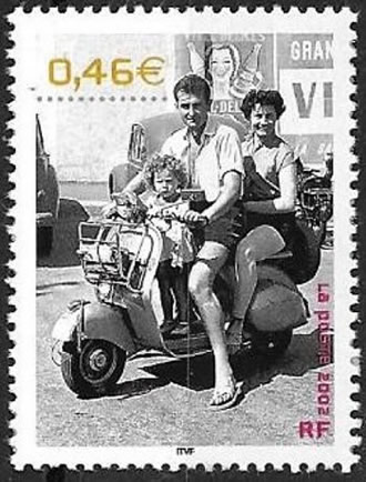 Timbre de France consacré à la Vespa
