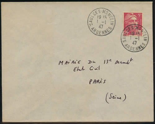 Affranchissement à 5F du 1er janvier 1947