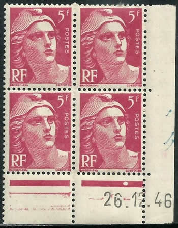 Coin daté 5F Gandon rose 26/12/46