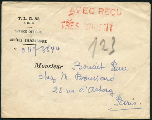 Enveloppe de convocation au Congrès