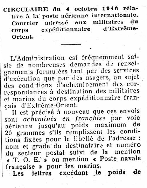 Courrier pour l'Extrême-Orient