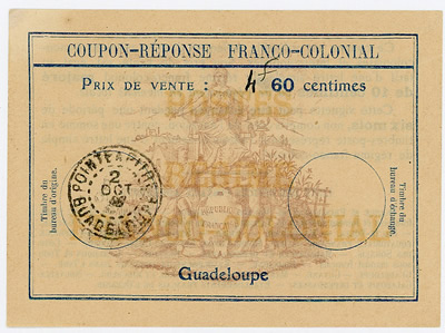 Coupon réponse de Guadeloupe à 60cts revalorisé à 4F60