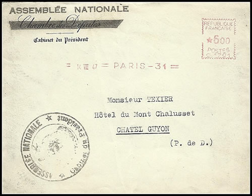 Cachet déesse assise Assemblée Nationale