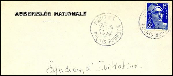 Timbre-à-date manuel Palais Bourbon