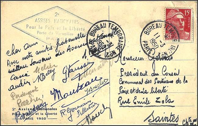 2èmes assisies nationales pour la Paix et la Liberté mars 1950