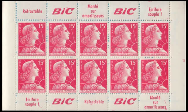 demi-carnet 15F Müller pub  BIC retractable