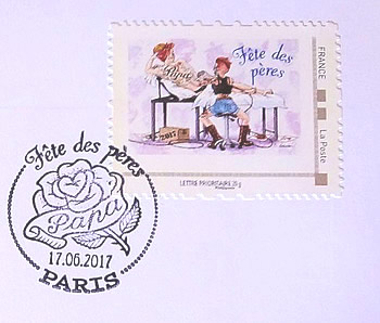 Timbre autocollant pour la fête des pères 2017