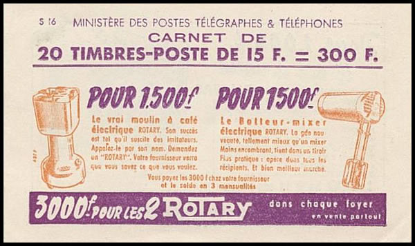 Couverture de carnet avec publicité pour moulin à café électrique et mixer