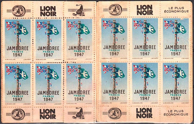 bloc de vignettes Jamboree 1947