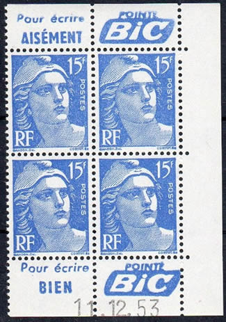 Coin daté Gandon avec pub BIC