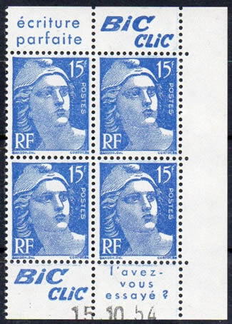 Coin daté Gandon avec autre pub BIC