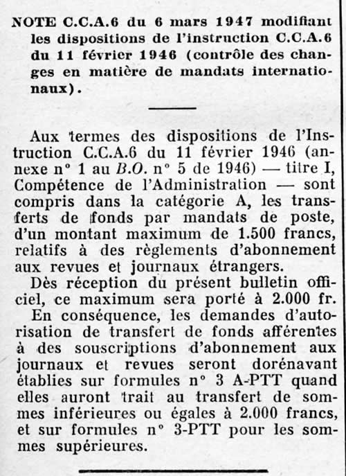 Controle des mandats internationaux