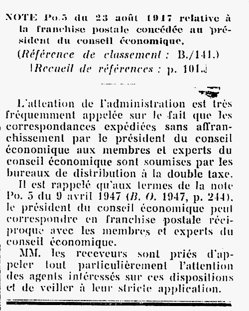 Franchise du président du Conseil Economique