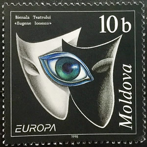Timbre de Moldavie consacrée à Eugène Ionesco